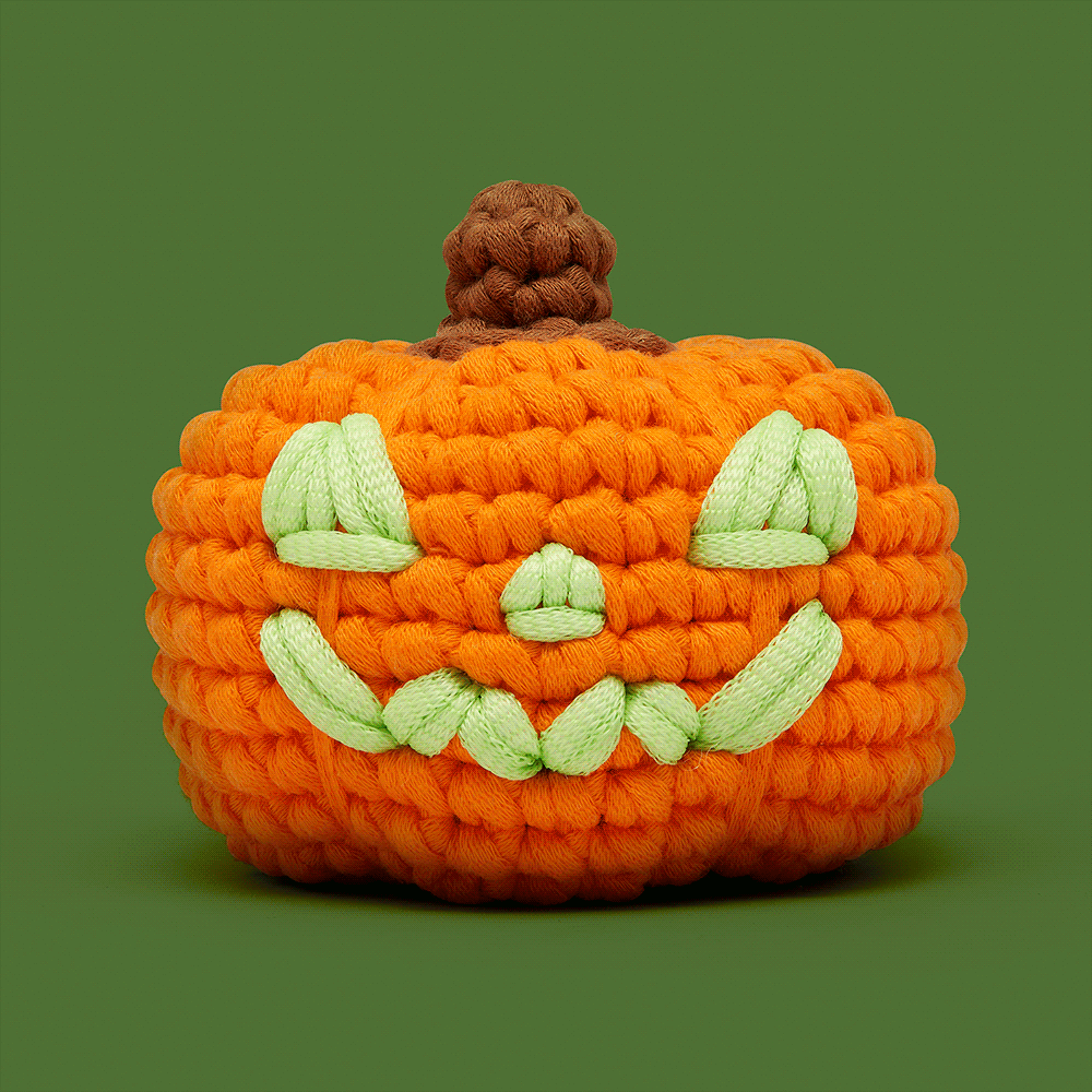Alternative view of Hal the Jack-o'-lantern Crochet Kit
